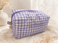 Lavender Picnic Quilted Cosmetic Pouch | Personalized Handmade Makeup Bag
