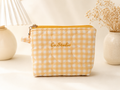 Sunny Gingham Quilted Pouch - Medium